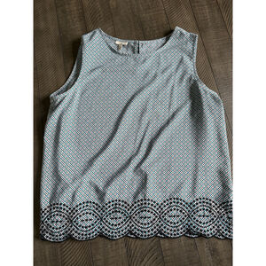 Talbots Tank Top Size LG P Blue Black